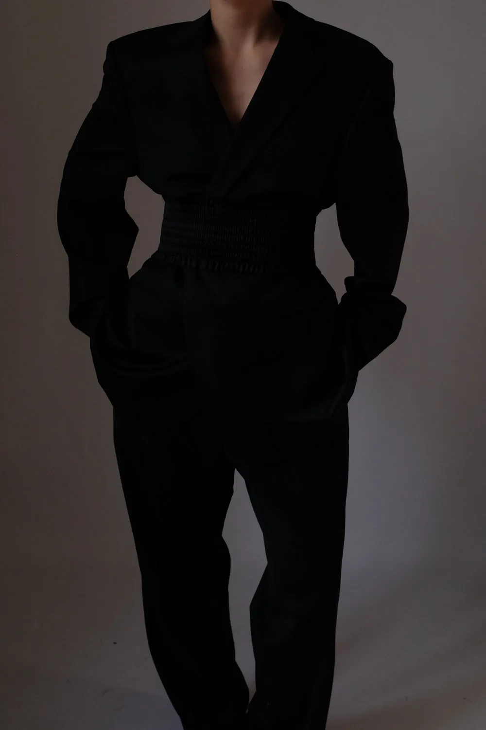 PURE WOOL BLACK VINTAGE SUIT