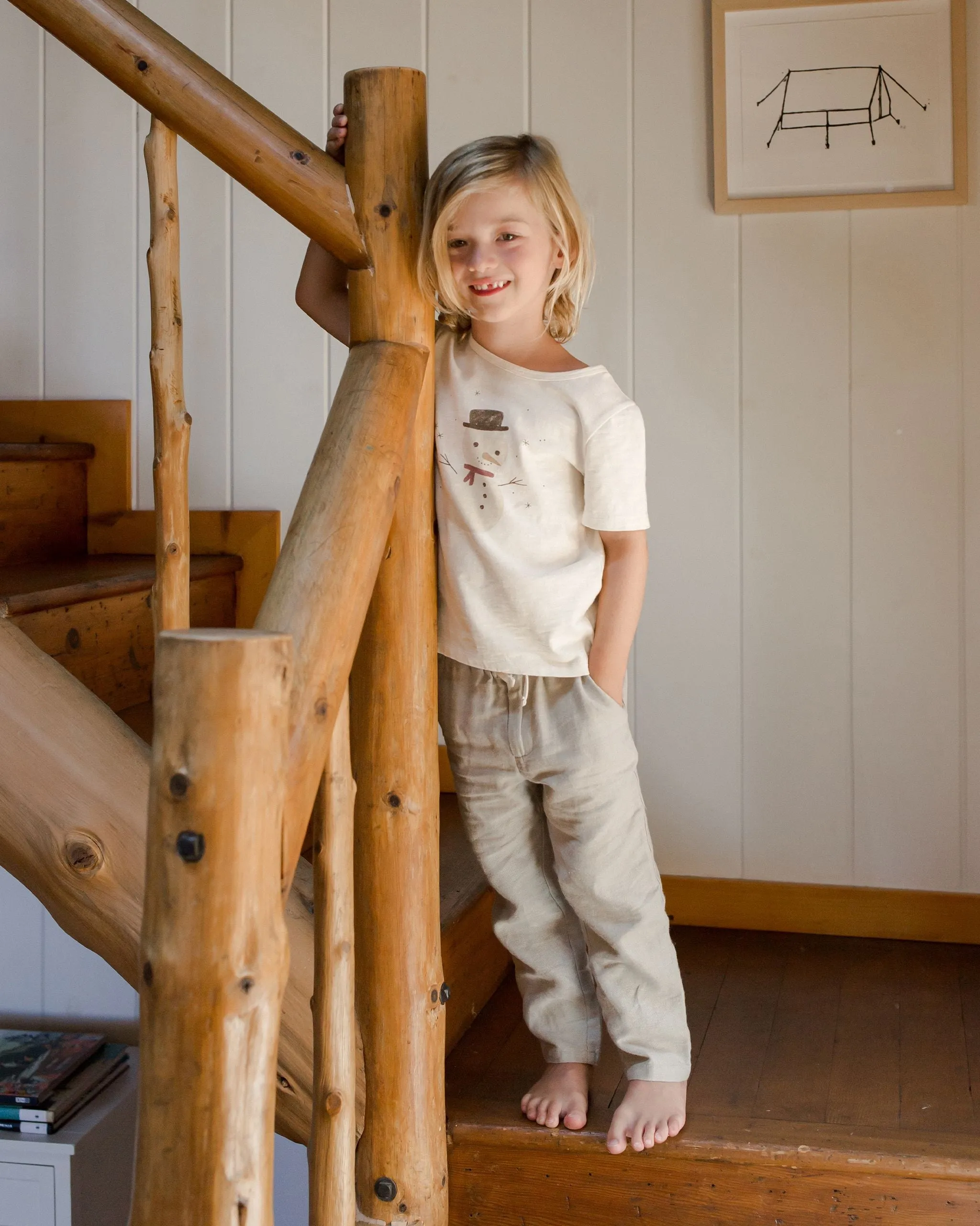 Rylee   Cru Basic Tee - Ivory Snowman