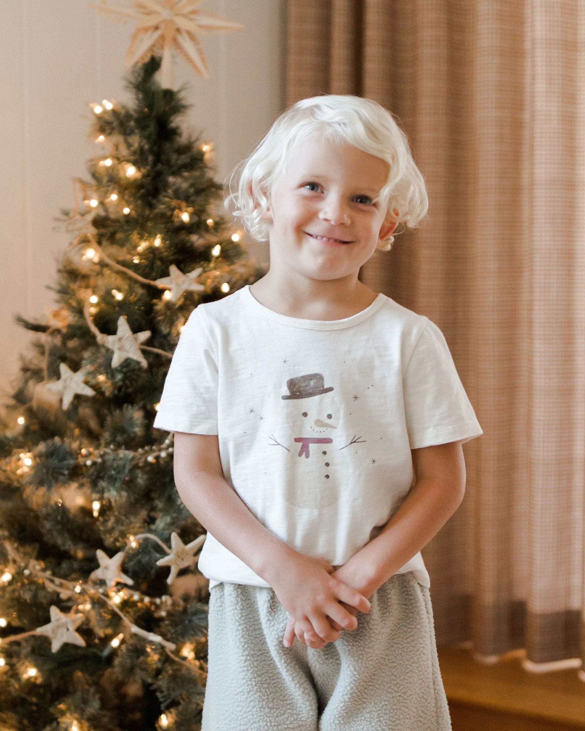 Rylee   Cru Basic Tee - Ivory Snowman