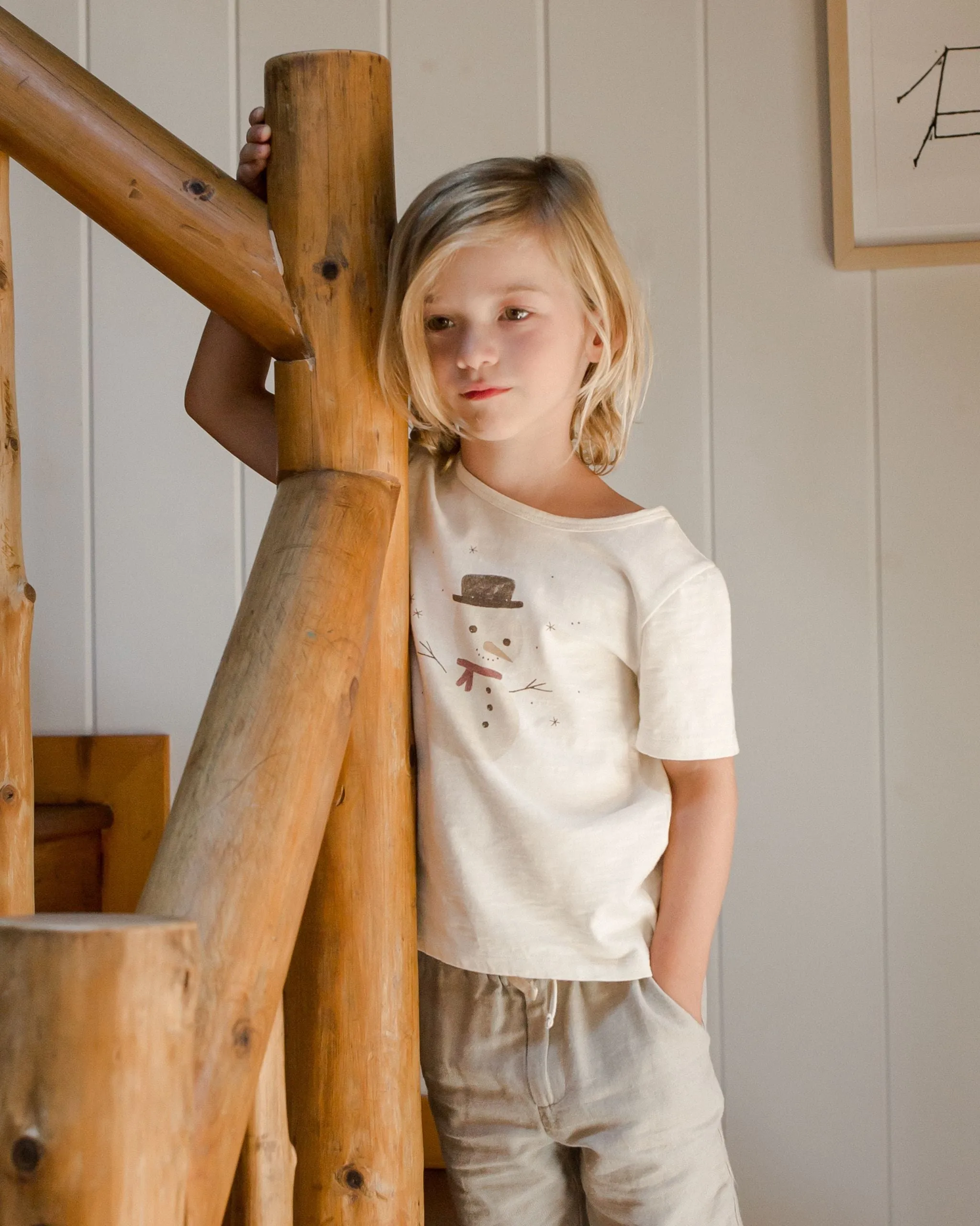 Rylee   Cru Basic Tee - Ivory Snowman