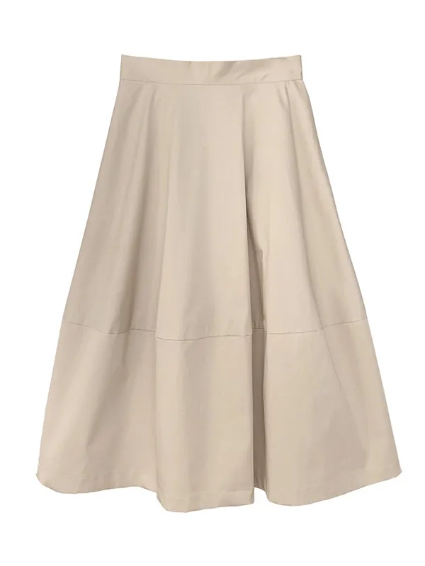 Simple A-Line High Waisted Solid Color Skirts Bottoms