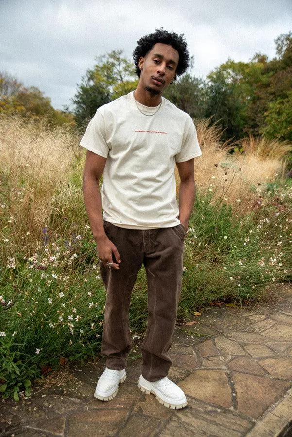 T-Shirt in Neutral With Lost In Motion Logo Print