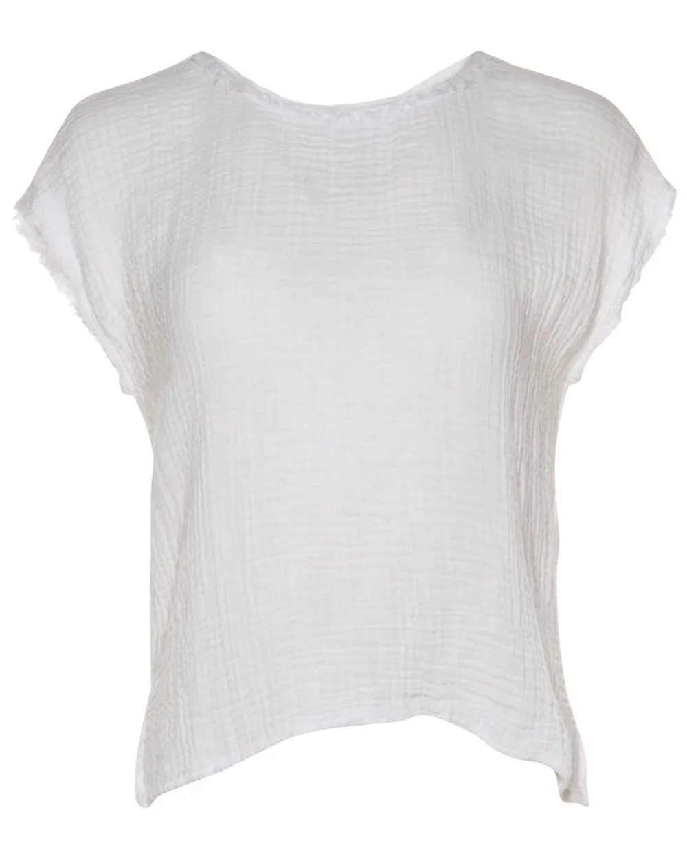 White Scoop Neck Amy Tee