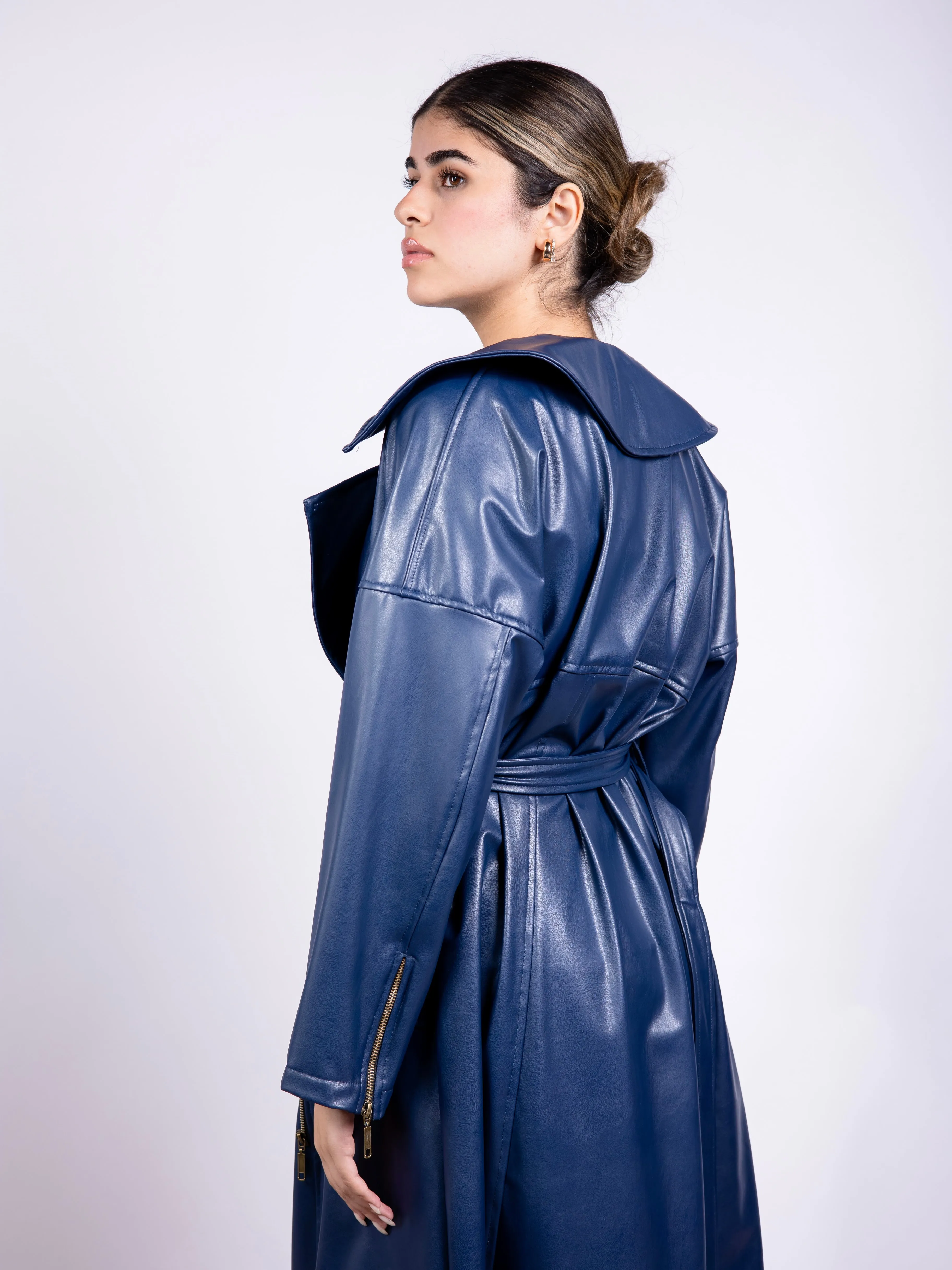 Zipper Leather Coat