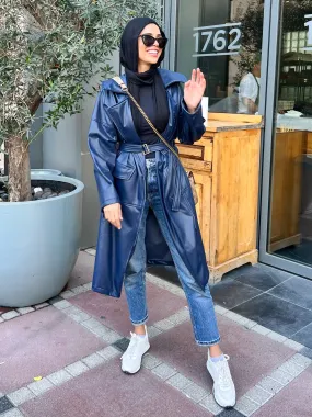 Zipper Leather Coat